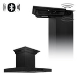 36" ZLINE CrownSound™Ducted Vent Wall Mount Range Hood in Black Stainless Steel with Built-in Bluetooth Speakers (BSKENCRN-BT-36)