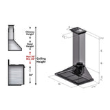 ZLINE 30" Convertible Vent Wall Mount Range Hood in Stainless Steel with Crown Molding (KBCRN-30)
