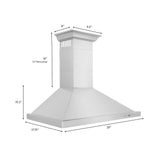 ZLINE 30" Convertible Vent Wall Mount Range Hood in Stainless Steel with Crown Molding (KBCRN-30)
