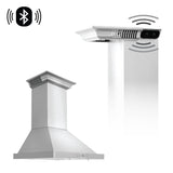24" ZLINE CrownSound™Ducted Vent Wall Mount Range Hood in Stainless Steel with Built-in Bluetooth Speakers (KBCRN-BT-24)