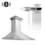 36" ZLINE CrownSound™Ducted Vent Wall Mount Range Hood in Stainless Steel with Built-in Bluetooth Speakers (KBCRN-BT-36)