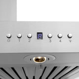 36" ZLINE CrownSound™Ducted Vent Wall Mount Range Hood in Stainless Steel with Built-in Bluetooth Speakers (KECRN-BT-36)