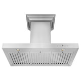 36" ZLINE CrownSound™Ducted Vent Wall Mount Range Hood in Stainless Steel with Built-in Bluetooth Speakers (KECRN-BT-36)