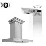 36" ZLINE CrownSound™Ducted Vent Wall Mount Range Hood in Stainless Steel with Built-in Bluetooth Speakers (KECRN-BT-36)