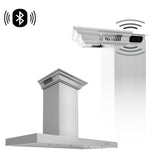 48" ZLINE CrownSound™Ducted Vent Wall Mount Range Hood in Stainless Steel with Built-in Bluetooth Speakers (KECRN-BT-48)