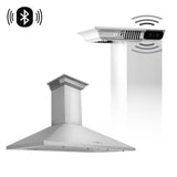 48" ZLINE CrownSound™Ducted Vent Wall Mount Range Hood in Stainless Steel with Built-in Bluetooth Speakers (KL2CRN-BT-48)