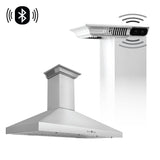 48" ZLINE CrownSound™Ducted Vent Wall Mount Range Hood in Stainless Steel with Built-in Bluetooth Speakers (KL3CRN-BT-48)
