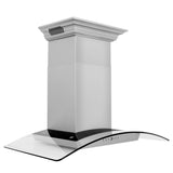 36" ZLINE CrownSound™Ducted Vent Wall Mount Range Hood in Stainless Steel with Built-in Bluetooth Speakers (KZCRN-BT-36)