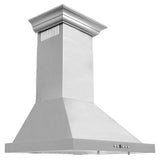 ZLINE 24" Convertible Vent Wall Mount Range Hood in Stainless Steel with Crown Molding (KBCRN-24)