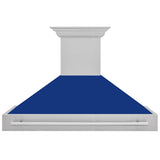 ZLINE 48" Fingerprint Resistant Stainless Steel Range Hood with Blue Gloss Shell (8654SNX-BG48)