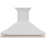 ZLINE Autograph Edition 48" Stainless Steel Range Hood with Stainless Steel Shell and Champagne Bronze Handle (8654STZ-48-CB)