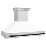 ZLINE Autograph Edition 48" Stainless Steel Range Hood with White Matte Shell and Matte Black Handle (8654STZ-WM48-MB)