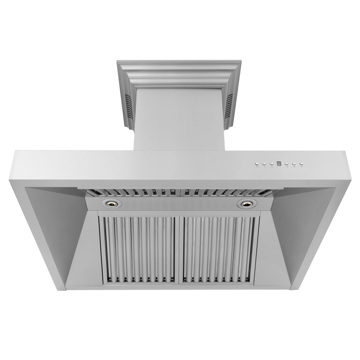 36" ZLINE CrownSound™Ducted Vent Wall Mount Range Hood in Stainless Steel with Built-in Bluetooth Speakers (697CRN-BT-36)