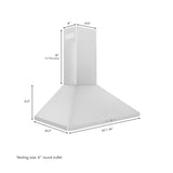 ZLINE 30" Convertible Vent Wall Mount Range Hood in Stainless Steel (KF1-30)
