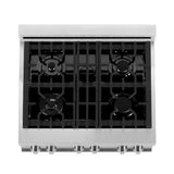 ZLINE 30 in. 4.0 cu. ft. Legacy Dual Fuel Range with 4 Burner Gas Cooktop and Electric Convection Oven in Stainless Steel with Griddle and White Matte Door (RA-WM-GR-30)