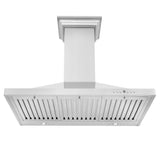 ZLINE 36" Convertible Vent Wall Mount Range Hood in Stainless Steel with Crown Molding (KBCRN-36)