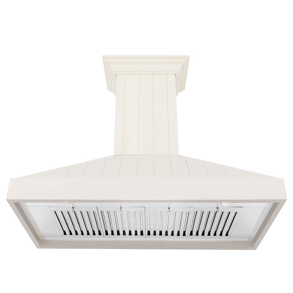 ZLINE 48" Ducted Vent Wooden Convertible Vent Wall Mount Range Hood in Cottage White (KPTT-48)