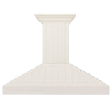 ZLINE 48" Ducted Vent Wooden Convertible Vent Wall Mount Range Hood in Cottage White (KPTT-48)