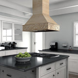 ZLINE 36 in. Ducted Wooden Island Mount Range Hood in Unfinished Wooden (9373UF-36)