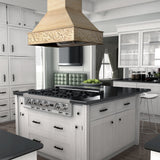 ZLINE 36 in. Ducted Wooden Island Mount Range Hood in Unfinished Wooden (9373UF-36)