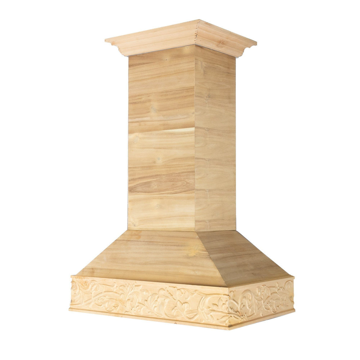 ZLINE 36 in. Ducted Wooden Island Mount Range Hood in Unfinished Wooden (9373UF-36)