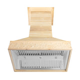 ZLINE 36 in. Ducted Wooden Island Mount Range Hood in Unfinished Wooden (9373UF-36)