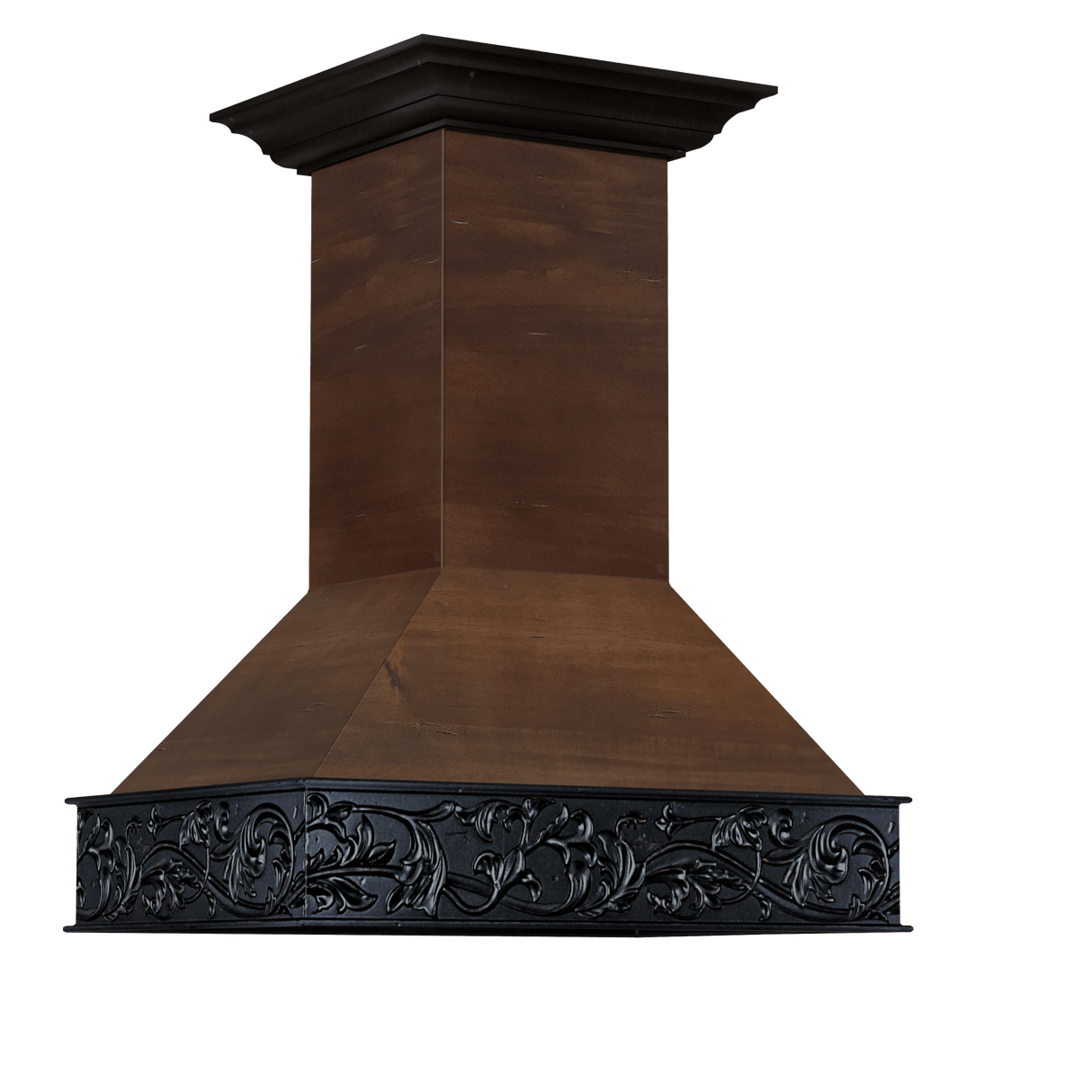 ZLINE 36 in. Ducted Wooden Isalnd Mount Range Hood in Antigua and Walnut (9373AR-36)