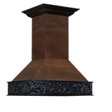 ZLINE 36 in. Ducted Wooden Isalnd Mount Range Hood in Antigua and Walnut (9373AR-36)