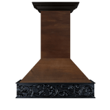 ZLINE 36 in. Ducted Wooden Isalnd Mount Range Hood in Antigua and Walnut (9373AR-36)