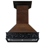 ZLINE 36 in. Ducted Wooden Isalnd Mount Range Hood in Antigua and Walnut (9373AR-36)