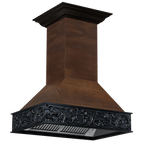 ZLINE 36 in. Ducted Wooden Isalnd Mount Range Hood in Antigua and Walnut (9373AR-36)