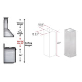 ZLINE 61 in. Satin Stainless Steel Chimney Extension for Ceilings up to 12.5 ft. (8GL14iS-E)