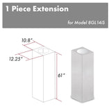 ZLINE 61 in. Satin Stainless Steel Chimney Extension for Ceilings up to 12.5 ft. (8GL14iS-E)