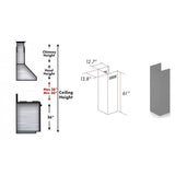 ZLINE 61" Wooden Chimney Extension for Ceilings up to 12.5 ft. (321UU-E)