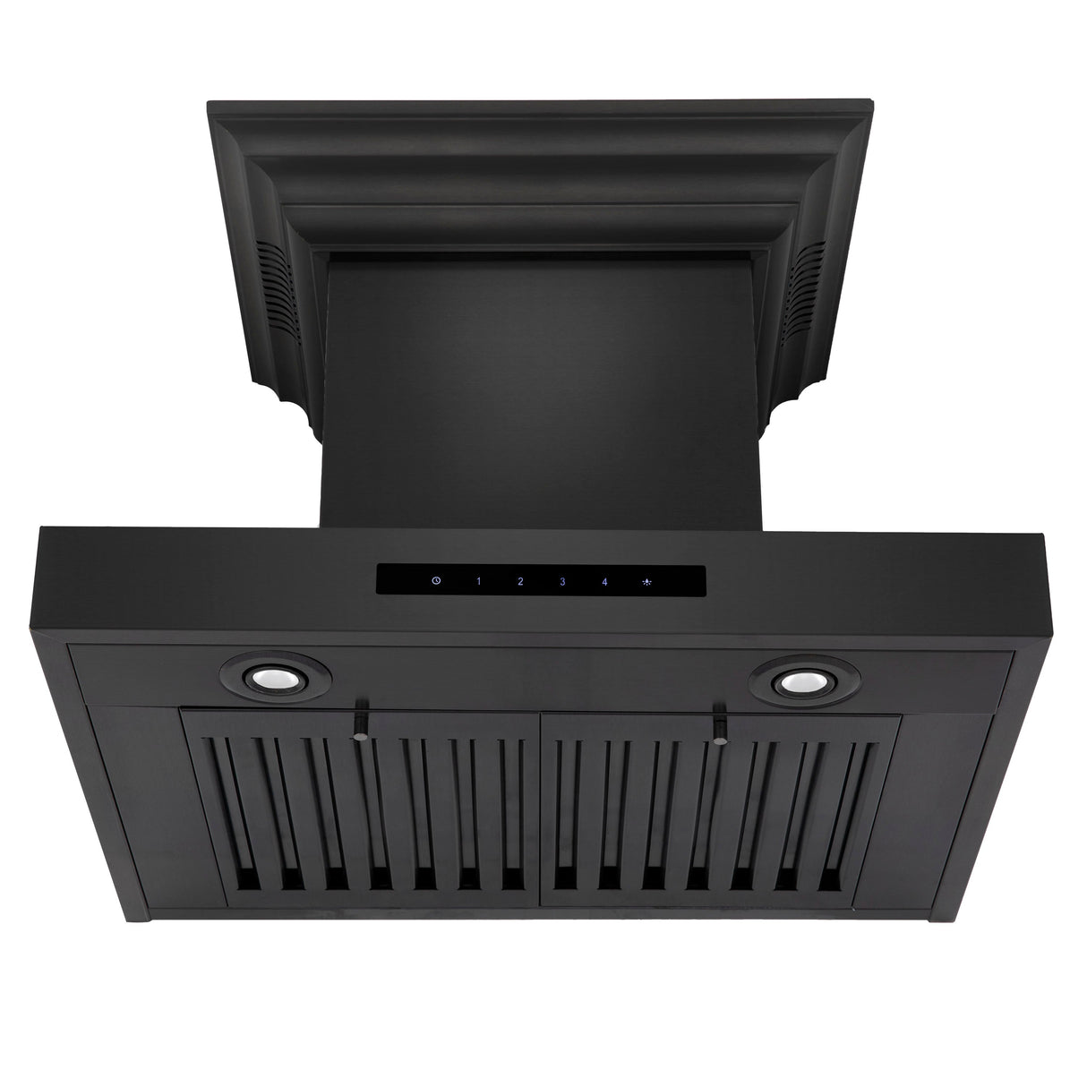 24" ZLINE CrownSound™Ducted Vent Wall Mount Range Hood in Black Stainless Steel with Built-in Bluetooth Speakers (BSKENCRN-BT-24)