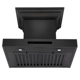 24" ZLINE CrownSound™Ducted Vent Wall Mount Range Hood in Black Stainless Steel with Built-in Bluetooth Speakers (BSKENCRN-BT-24)