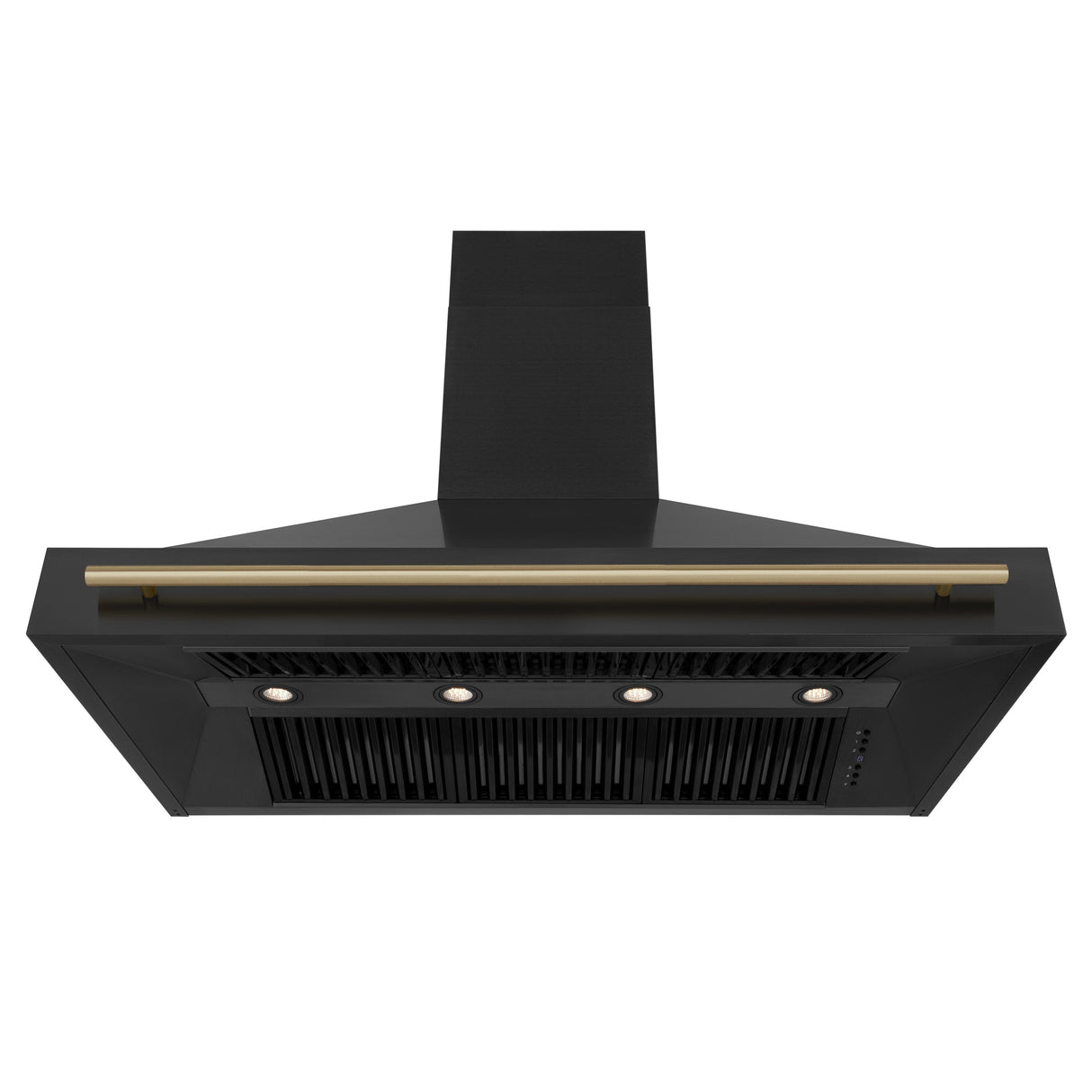 ZLINE 48" Black Stainless Steel Range Hood with Polished Gold Handle (BS655Z-48-G)
