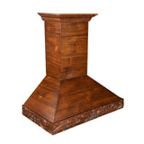 ZLINE 36 in. Convertible Vent Carved Wooden Wall Mount Range Hood in Walnut