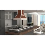 ZLINE 30 in. Designer Series Copper Island Mount Range Hood with Satin Stainless Steel Trim (655i-CSSSS-30)