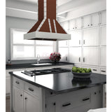 ZLINE 30 in. Designer Series Copper Island Mount Range Hood with Satin Stainless Steel Trim (655i-CSSSS-30)