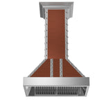ZLINE 30 in. Designer Series Copper Island Mount Range Hood with Satin Stainless Steel Trim (655i-CSSSS-30)