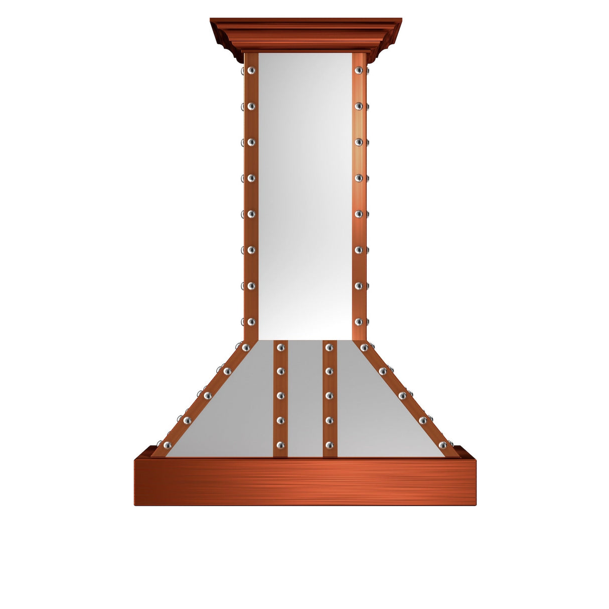 ZLINE 36 in. Designer Series Satin Stainless Steel Island Mount Range Hood with Copper Trim (655i-SCCCS-36)