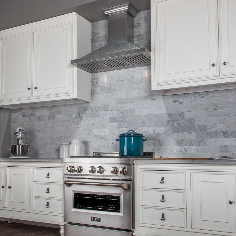 ZLINE 30 in. Designer Series Satin Stainless Steel Convertible Vent Wall Mount Range Hood (8KBS-30)