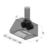 ZLINE 36 in. Designer Series Convertible Vent Under Cabinet Range Hood (8685C-36)