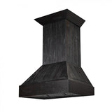 ZLINE 30 in. Convertible Vent Shiplap Wooden Wall Mount Range Hood in Rustic Dark Finish - Includes Motor (349DD-30)