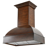 Wooden Wall Mount Range Hood in Walnut and Hamilton - Includes Motor