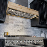 ZLINE 36 in. Remote Blower Designer Series Wooden Wall Mount Range Hood in Butcher Block (681M-RD-36)
