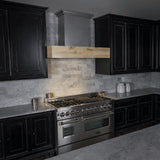 ZLINE 36 in. Remote Blower Designer Series Wooden Wall Mount Range Hood in Butcher Block (681M-RD-36)