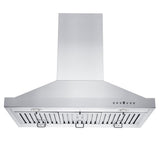 36 in. Ducted Island Mount Range Hood with Single Remote Blower in Stainless Steel (GL2i-RS-36-400)
