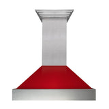 36" Ducted Fingerprint Resistant Stainless Steel Range Hood with Red Gloss Shell (8654RG-36)